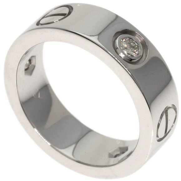 CARTIER White Gold Diamond Love Ring #47